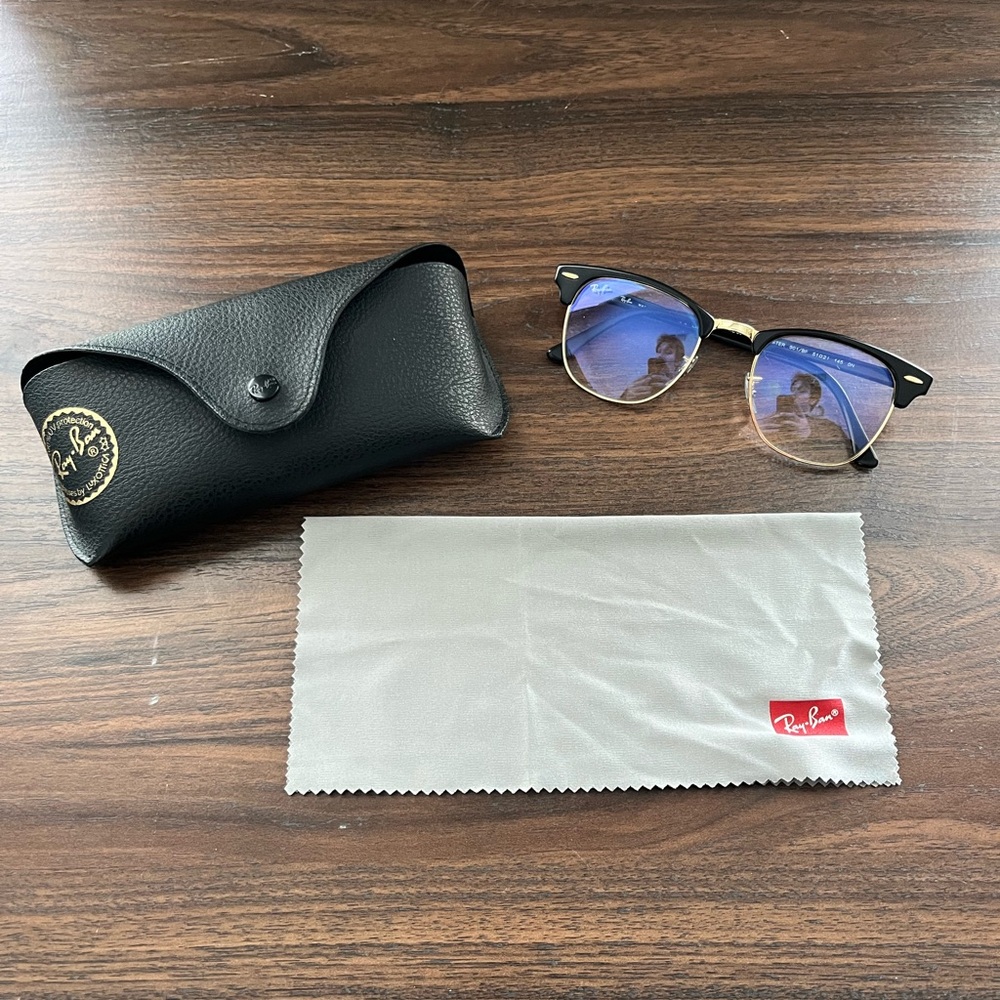 Ray-Ban Black and Gold Frame Sunglasses